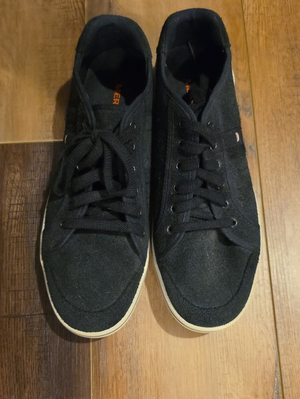 Merrell Black Suede Lace-Up Sneakers with Cream Sole